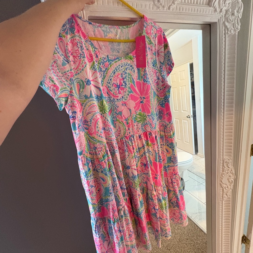 NWT Lilly Pulitzer Pink and Blue Floral Dress - Picture 3 of 4